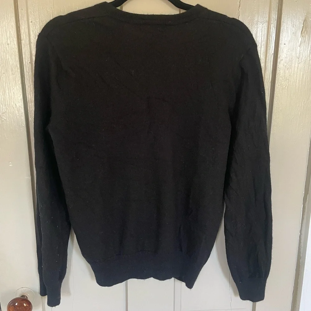 Banana Republic Black V-Neck Sweater Relaxed Fit 100% Merino Wool Y2K Comfy NWOT - Picture 5 of 9